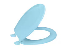 Beveled Standard round Toilet Seat in Light Blue Free Ship NEW