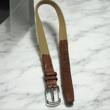 Torino Mens Size 32 Belt 1.25” Tan Stretch Braid Woven Brown Leather Made in USA