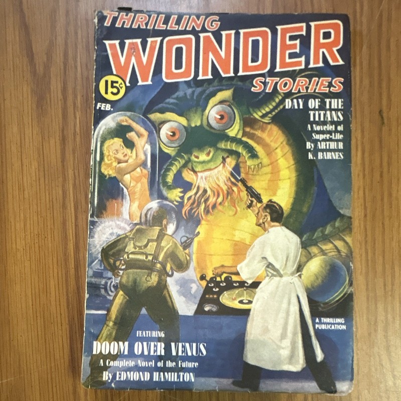Thrilling Wonder Stories February Sci-Fi English Arthur K Barnes Edmond Hamilton