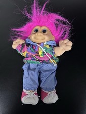 Vintage Russ Troll Kidz Doll Rocky With Windbreaker Outfit Soft Body 90 s