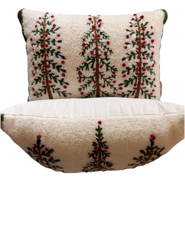 Two Cherished Traditions Christmas Tree Toss Pillows 14 x 10 Inch Holiday Decor - Picture 2 of 10