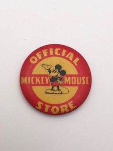 Vintage Official Mickey Mouse Store Pinback Button Kay Kamen Disney 1.25"