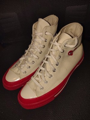 Converse Chuck Taylor Comme des Garcons PLAY High Top Canvas Beige Red Heart