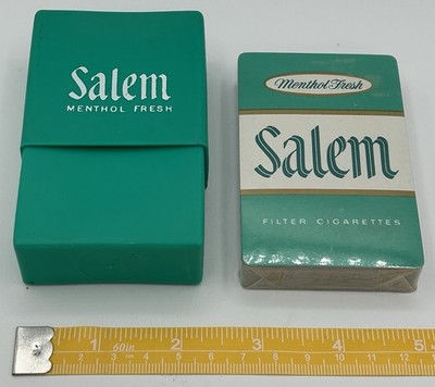 Vintage Set of Salem Menthol Fresh Playing cards and their plastic case Green