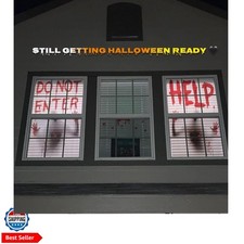 2PCS Halloween Giant Bloody Window Posters Windows Clings Party Decoration Ha...