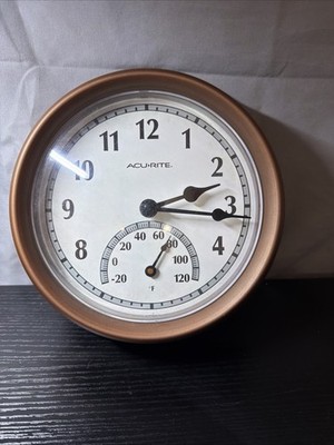 AcuRite 8.4 Inch In/Outdoor Wall Clock; Temp Sensor *WORKS*
