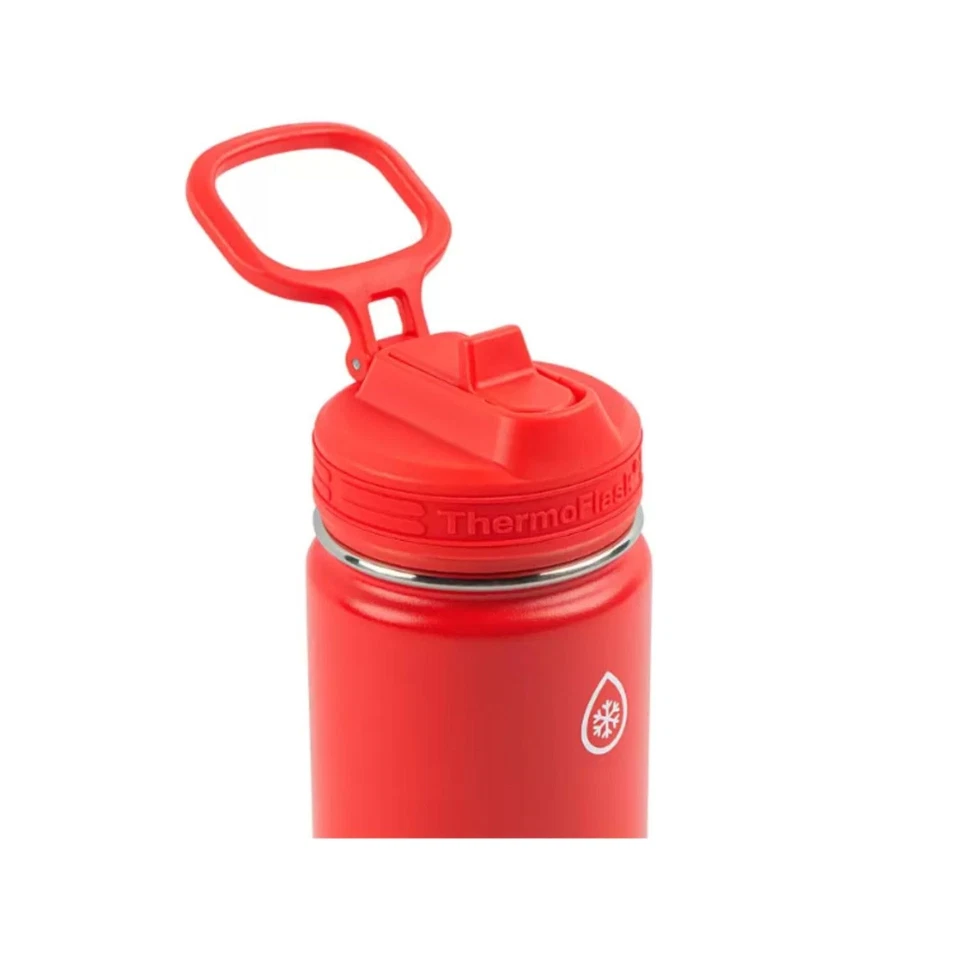 Botella de agua de acero inoxidable de 16 oz, paquete de 2, roja y aguamarina Foto 2 de 4