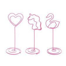 6PCS -Tischnummer Halter platzieren Papiermenü Clips Photo Halter Ständer (rosa)