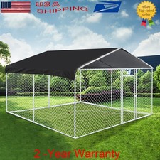10X10ft Pet Dog Run House Kennel Outdoor Backyard Metal Dog Cage Playpen w/Cover