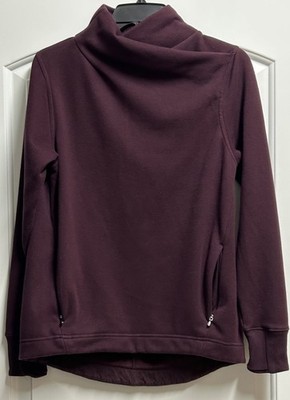 Athleta Cozy Karma Twist Neck Sweatshirt Spiced Cabernet Size XS