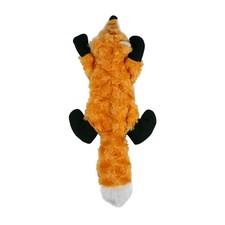 Stuffless Squeaker Crinkle Toys For Dogs Fox Plush Chew Interactive Pet Toy