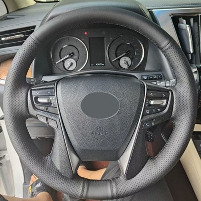 Handnähen Lenkradabdeckung Lederbezug For Toyota Alphard Vellfire 30 2016-2022