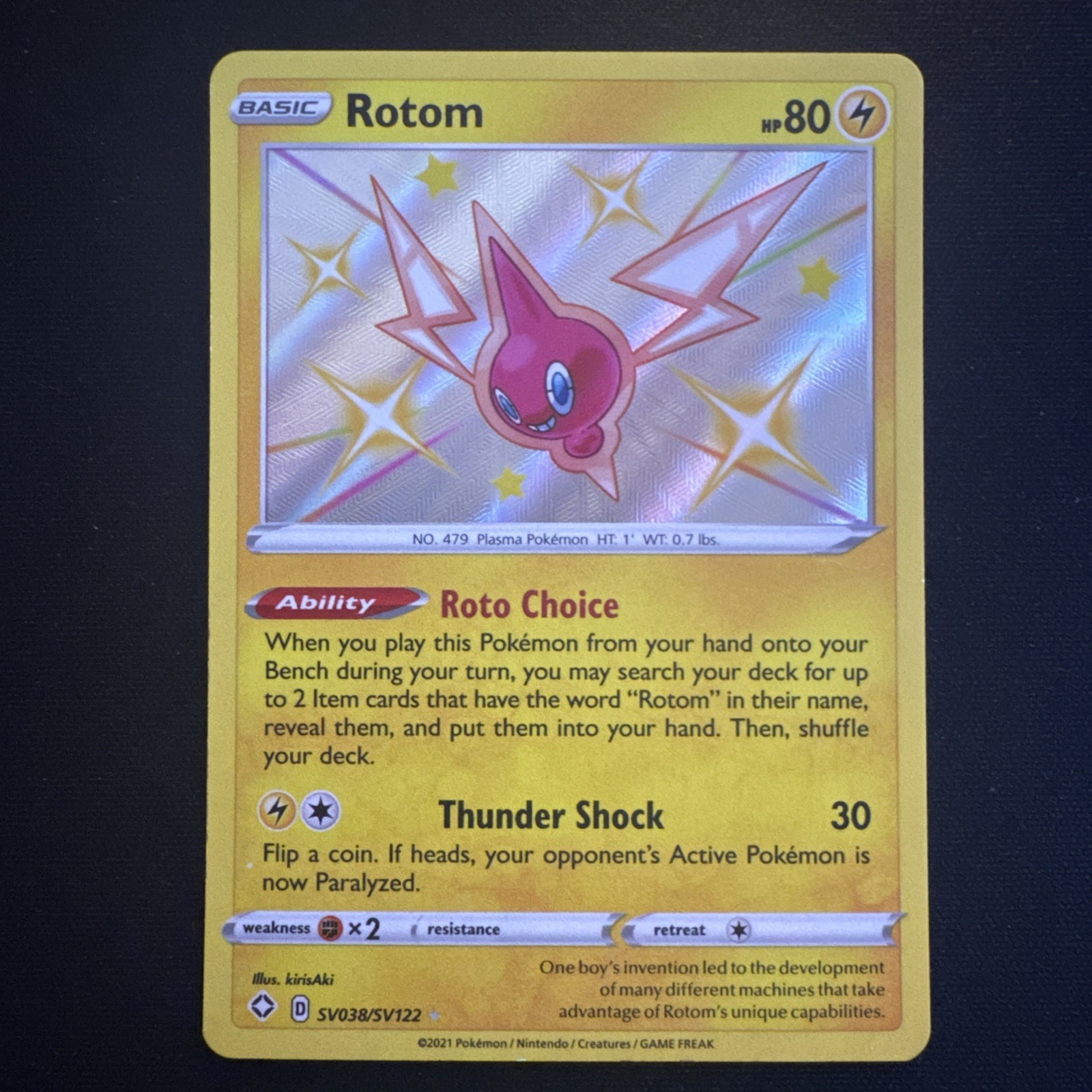 Pokemon Rotom Holo SV038/SV122 Shiny Vault Shining Fates NM-M Condition