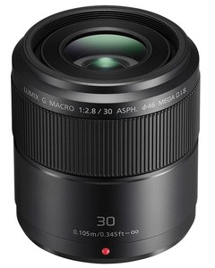 Panasonic LUMIX H-HS030E 30mm Macro Camera Lens Black
