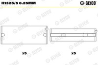 Glyco H1325/5 0.25Mm Kurbelwellenlager FüR Audi,Seat,Skoda,Skoda (Svw),Vw,Vw (Fa