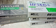 New 3 HP DDS-2 4GB 120 Meter AND 2 Maxell HS-4/120s 4GB Data Cartridges