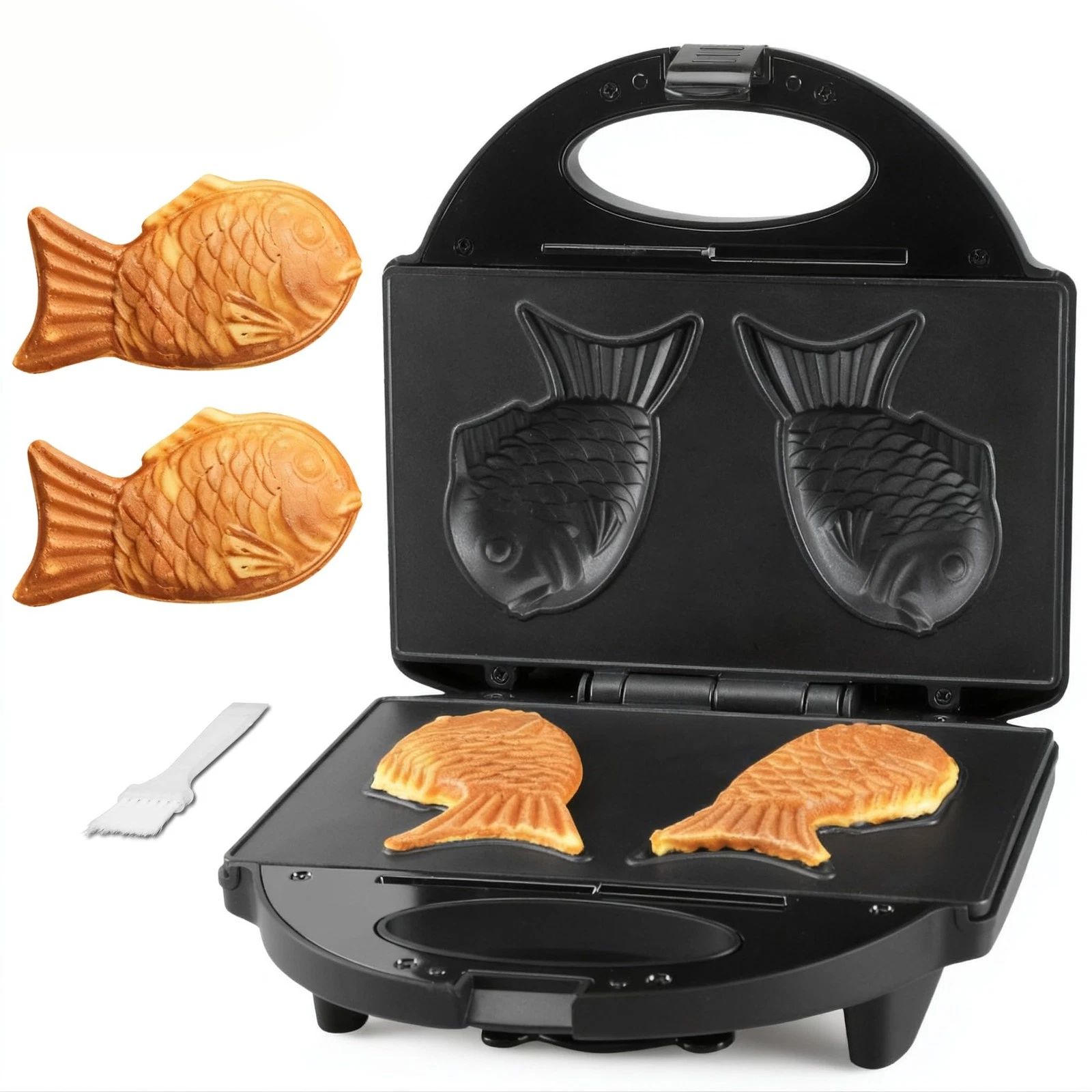 FineMade Taiyaki Fish Waffle Maker Machine with Non Stick Cooking Plate, Elec...
