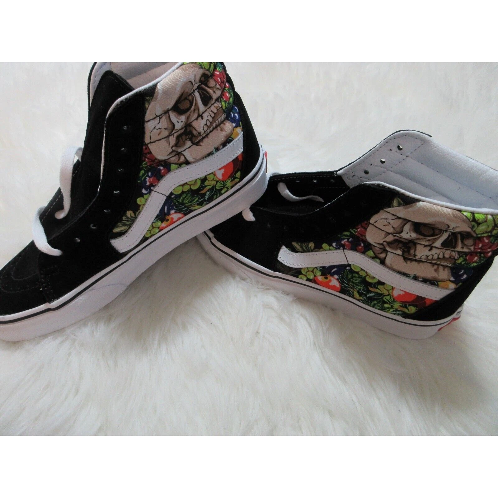 VANS Fruit Skull Sk8 Hi Sneakers Nero Bianco Uomo 4 5 Donna Taglia 6 Scarpe