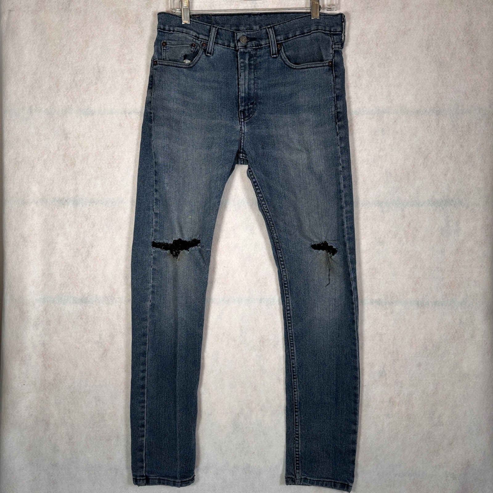 S 30x32 510 Skinny Blue Good Distressed Ripped Knee Streetwear