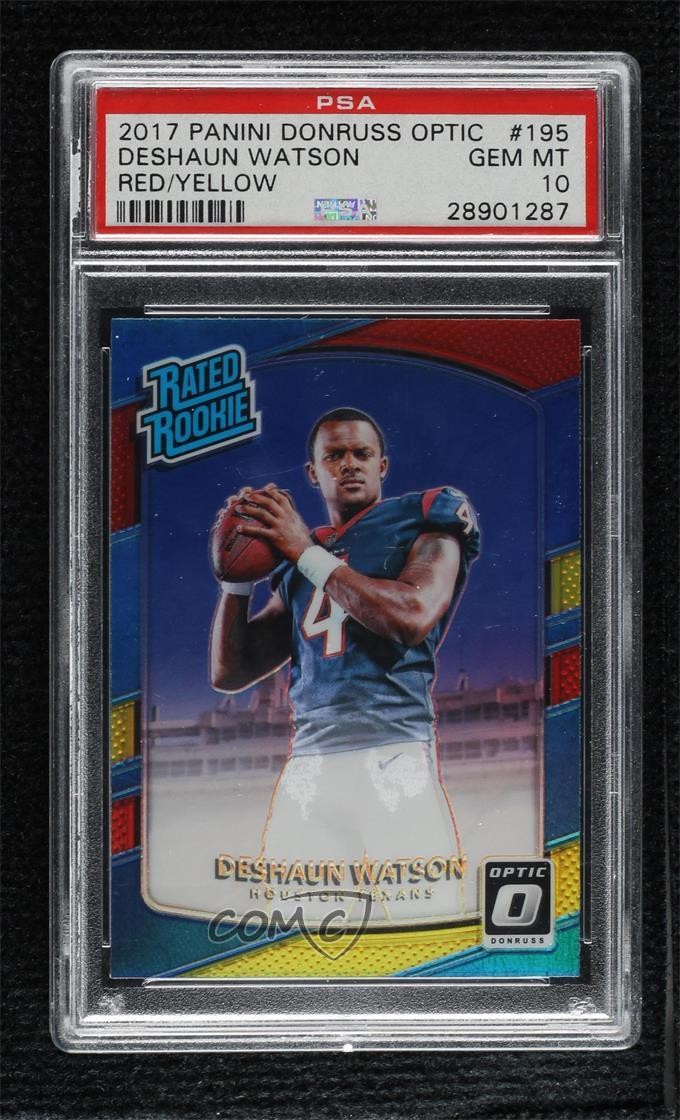 2017 Donruss Optic Red and Yellow Prizm Deshaun Watson #195 PSA 10 Rookie RC 7fj