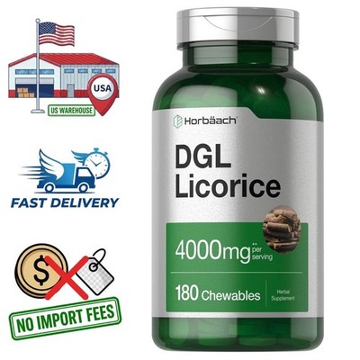 Deglycyrrhizinated Licorice (DGL) Root 4000mg 10:1 Extract 180 Chewable Tablets
