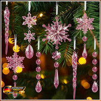 Kristall Ornament Christbaumschmuck 16 StüCk Acryl Schneeflocke Eiszapfen