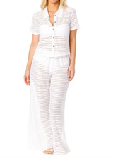 NEW HURLEY 2 PIECE SWIM COVER UP SET SHORT SLEEVE TOP  LONG PANTS WOMENS L