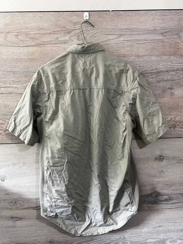 Wrangler Rugged Wear s Medium Fishing Outdoor Shirt Khaki Beige Khaki Casual - Image 3 of 3