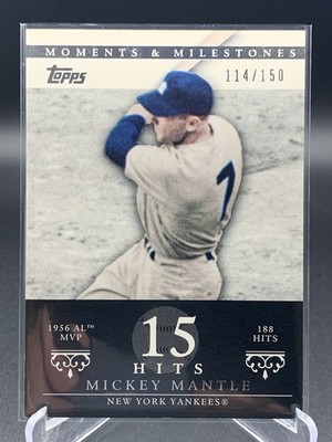 Mickey Mantle 2007 Topps Moments & Milestones 114/150 1956 AL MVP #165