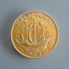 Great Britain 1952 - &frac12; Penny / Half Penny - King George VI Without 'IND:IMP'
