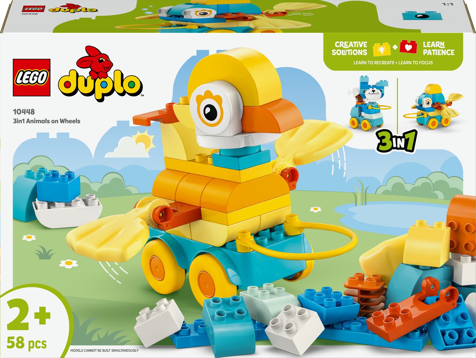 LEGO DUPLO 10448 Animali su ruote 3 in 1 - Set Educativo 2+ Anni