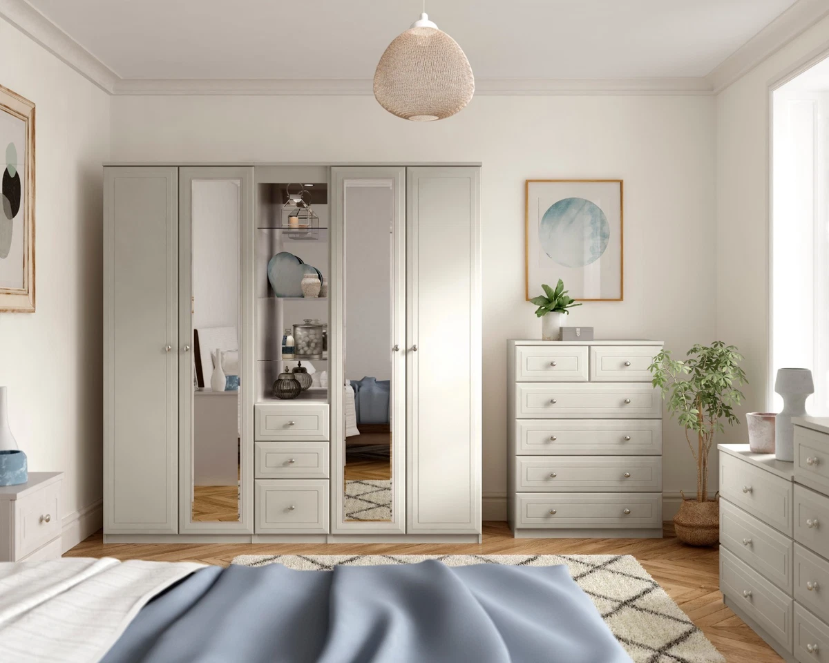 Ready Assembled Boston Ivory Wardrobe Drawers Complete Bedroom