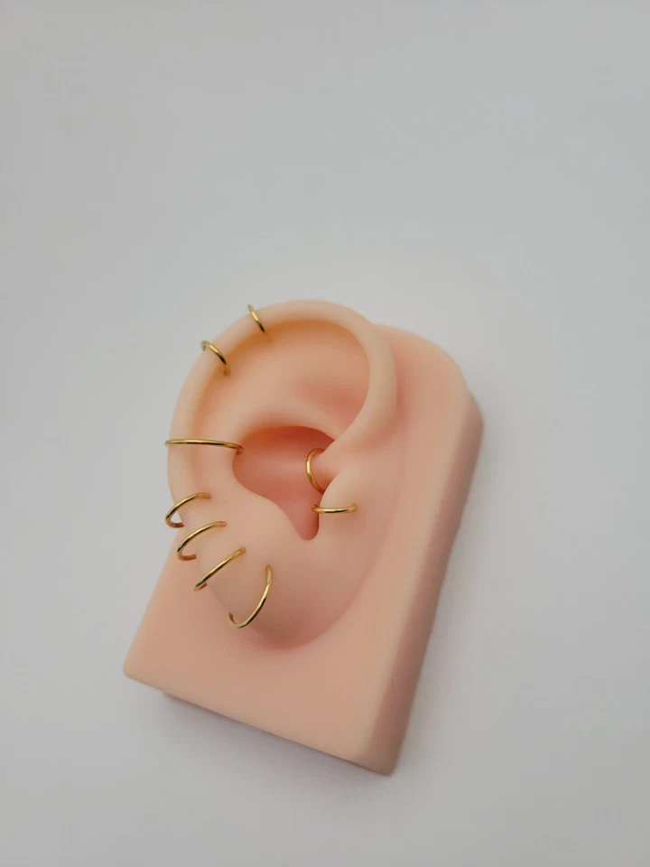 20G/18G/16G Titanio Aros Bisagras Pendiente Nariz Anillo Hélice Segmento G23 Cartílago Foto 4 de 4