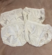 Vintage ICM girls Panties Diaper Cover 1 White lace Double Seat