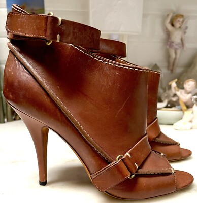 Givenchy Bootie Boot Cognac 39.5 heel ankle strap leather
