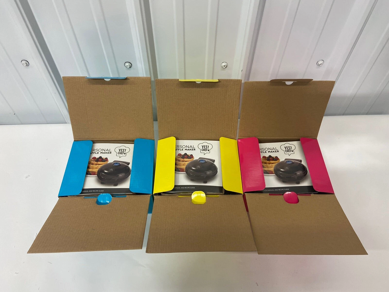 Lot Of 3 Electric Waffle Maker Mini Personal Non-stick Breakfast Cake Kitchen