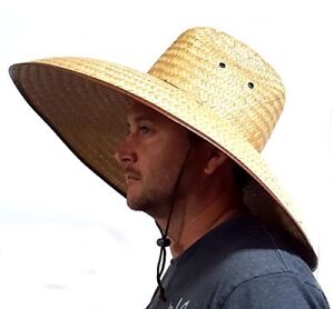 Double Weaved Hard Shell Shade Hat Large Fit Wide Brim Straw Hat | eBay