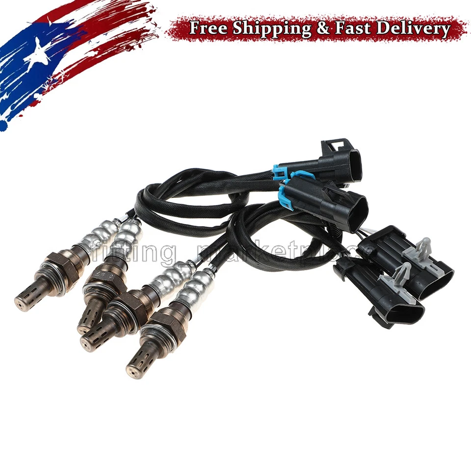 Sensor de oxígeno aguas arriba + aguas abajo 4 piezas para Chevy Silverado GMC Sierra 1500 Foto 2 de 4