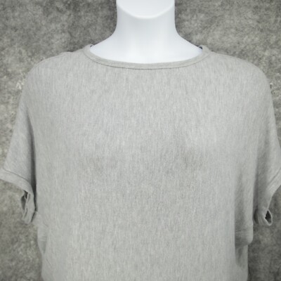 Michael Stars Shirt Women Large Gray Batwing Soft Stretch Minimalist Made in USA
