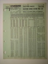 1968 SMP Ignition Parts numbers & Prices Form 5210 Registered Station Price List
