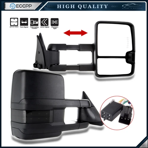 For 88-98 Chevy GMC C/K 1500 2500 3500 Tow Mirrors LED Signal Light Power Side