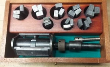 BRICKNER-KROPF MACH CO. 2 1/16"-2 1/2"  ADJUSTABLE HOLE LAP SET. 7/16" SHAFT