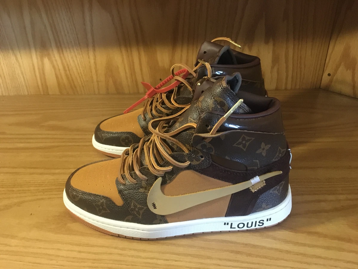 Off-Louis LV Design on Nike Air Jordan 1 High