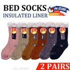 2 Pairs Lady Thick Fur Bed Socks Winter Warm Fluffy Home Sock Non Slip Gift AU