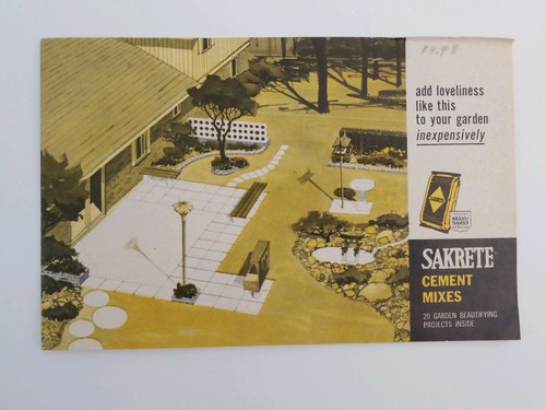 Sakrete Cement Mix 20 Garden Projects Instructions Booklet 1970 Collectible
