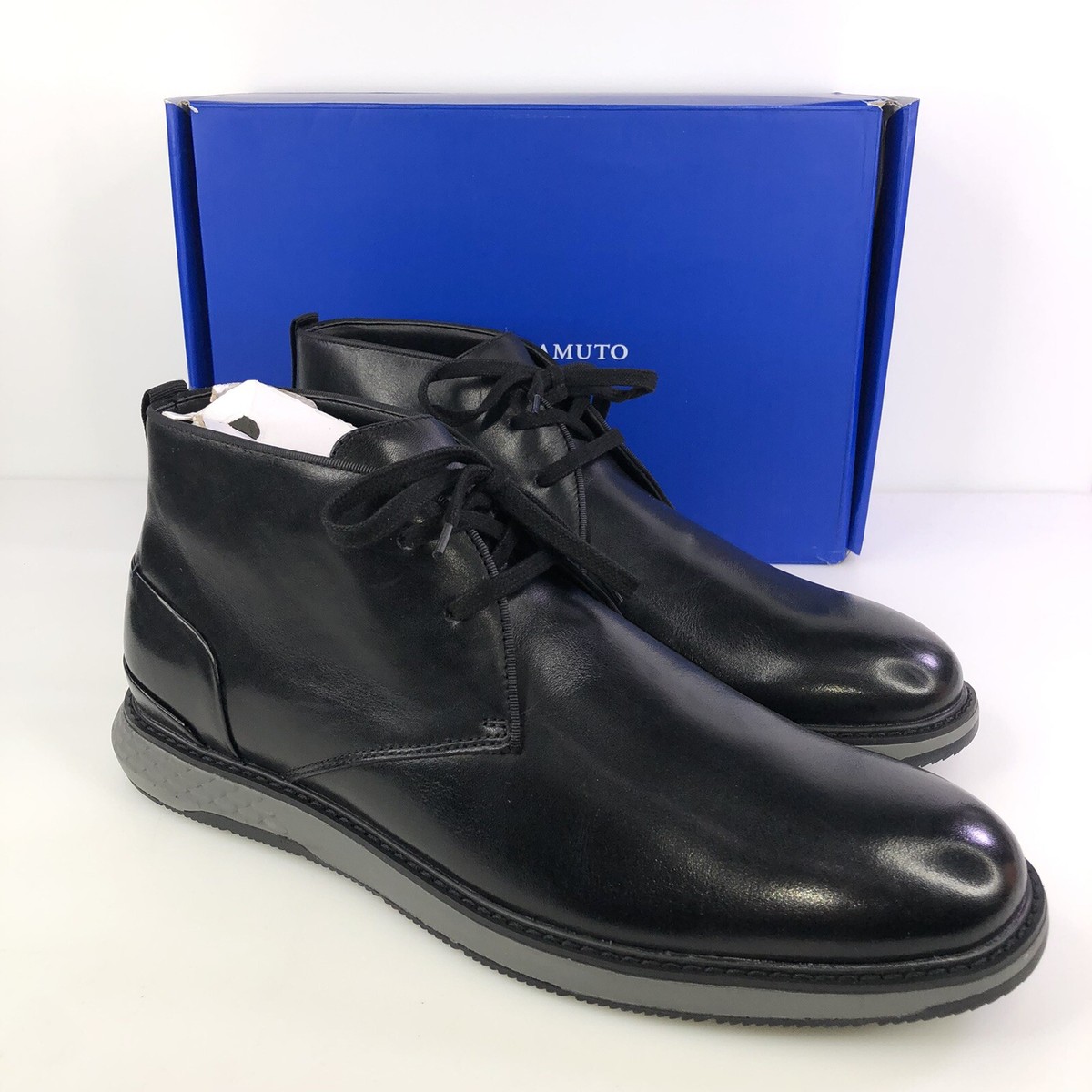 Vince Camuto Mens Shoes Soleh Leather Lace Up Chukka Boots Black Vince Camuto Men main image 3