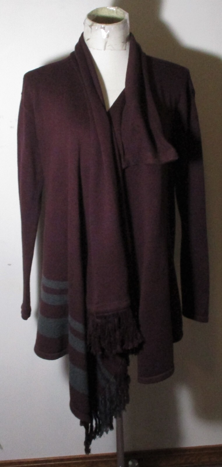 CABi Burgundy Long Sleeve Cardigan Wrap Sweater Women's Size S
