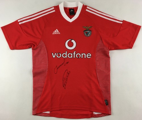 Benfica Lisboa Lisbon 2002 2003 Vodafone Adidas red shirt signed camiseta Small - Picture 1 of 12