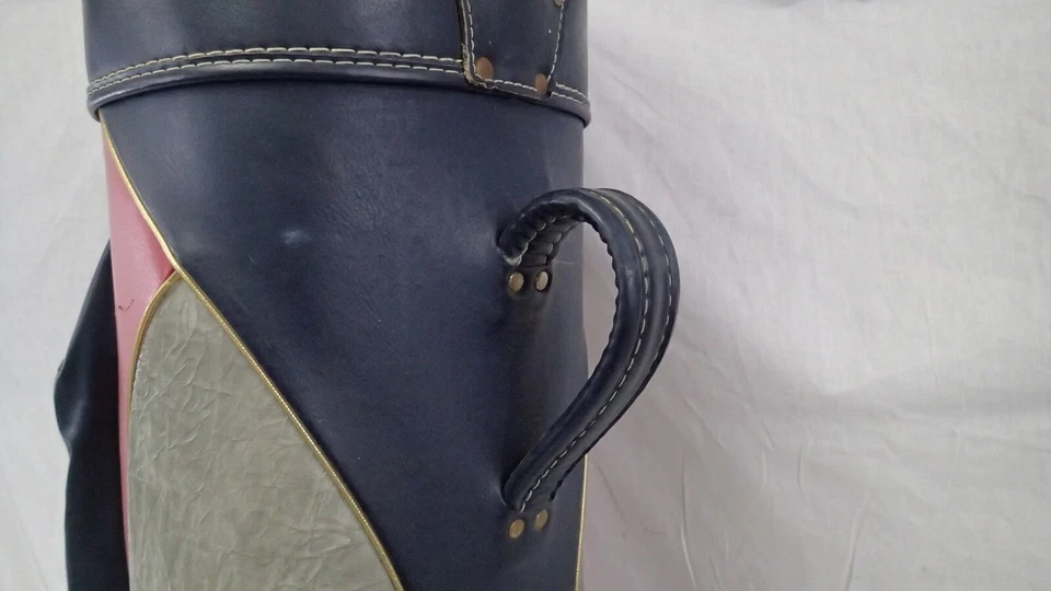 Classique Vintage RAM Golf Rouge & Bleu 9 " 15 Trou Staff Sac Faux Cuir Vinyle - Photo 3/4