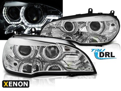 Projektorin ajovalot for BMW X5 E70 07-10 AE DRL LED Chrome HID LPBMJ7WL XINO US